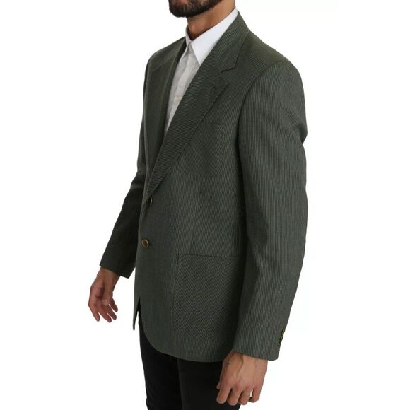 Romeo Gigli Green Linen Blazer One Piece Single Breasted Men's Jacket - Picture 3 of 5